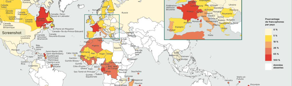 Density map of the French-speaking world